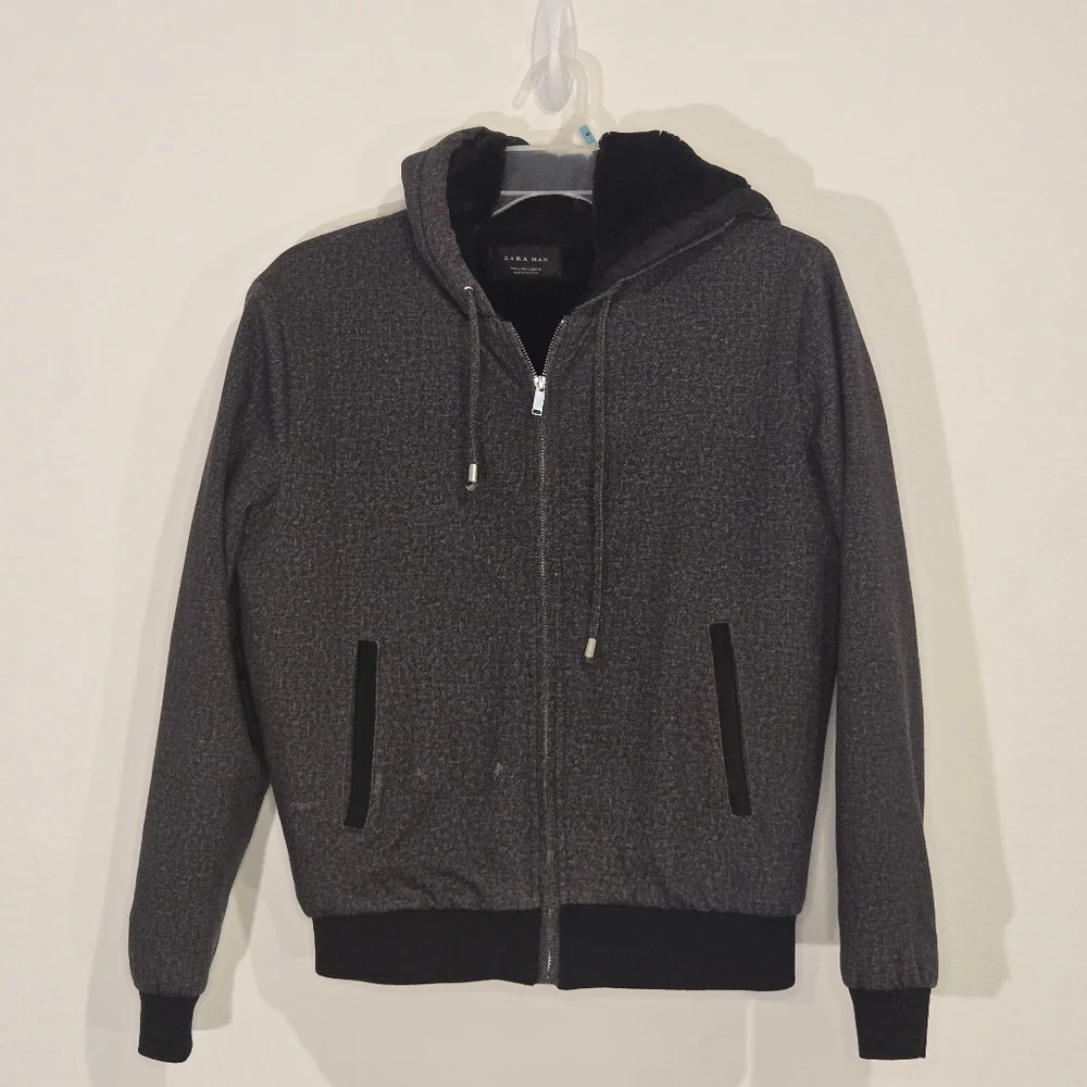 Zara Men's Gray Sweater Jacket Size S